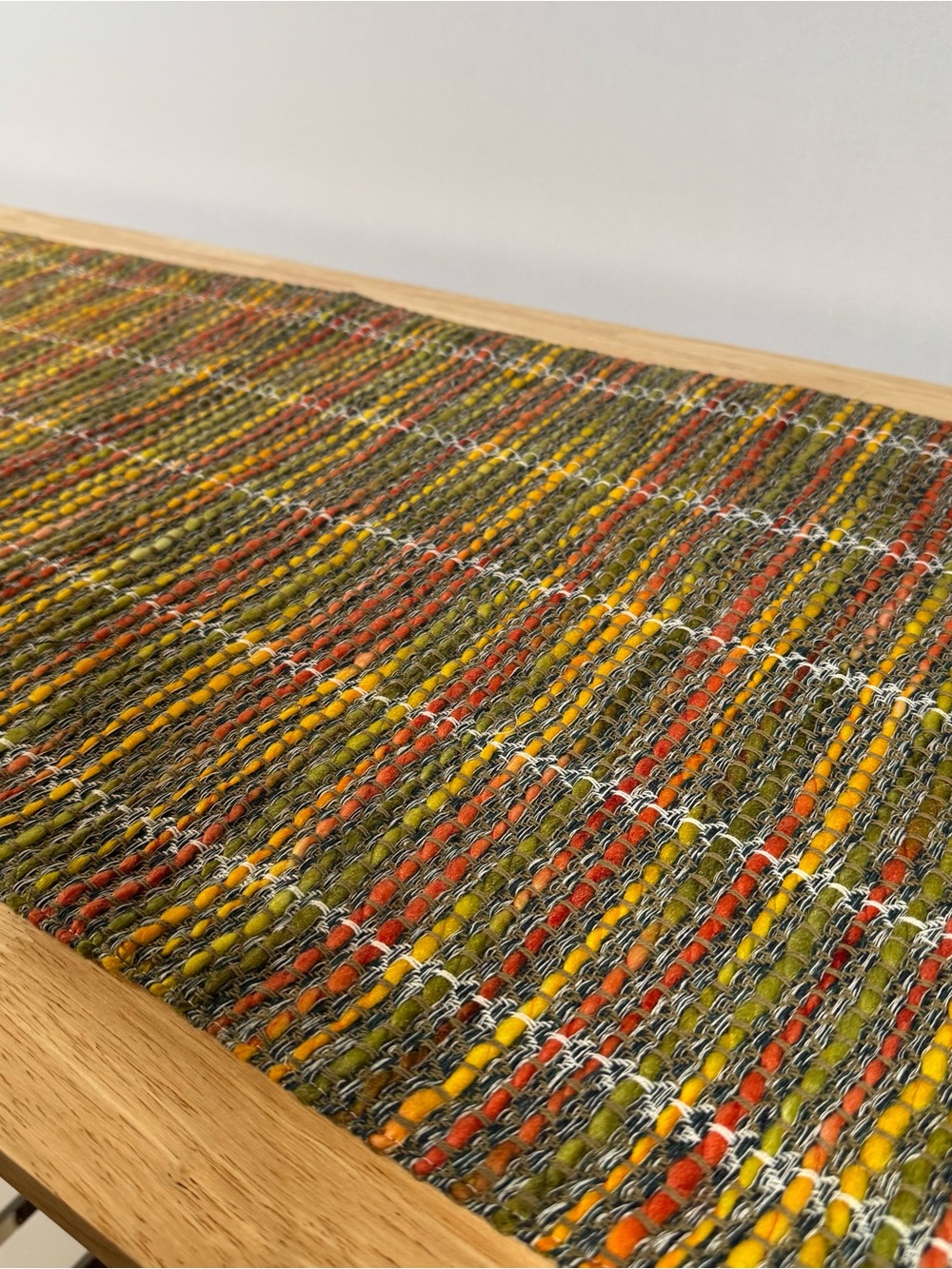 Beautiful Canadian Made Rag Table Runner Multi-color 16” X 72” Cotton & Acrylic